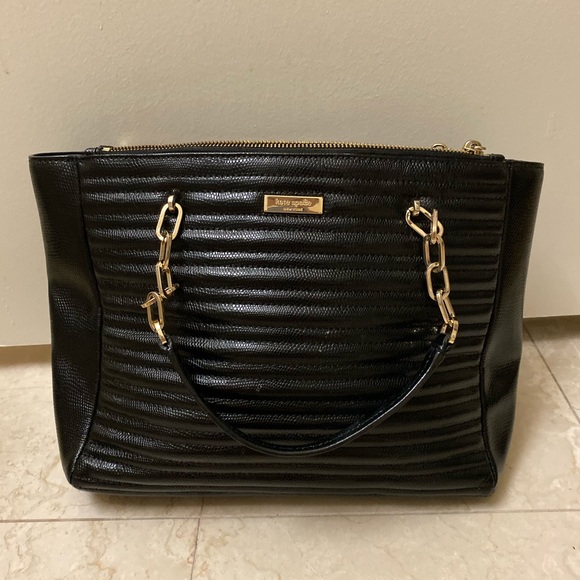 kate spade Handbags - Kate Spade black shoulder bag with gold strap